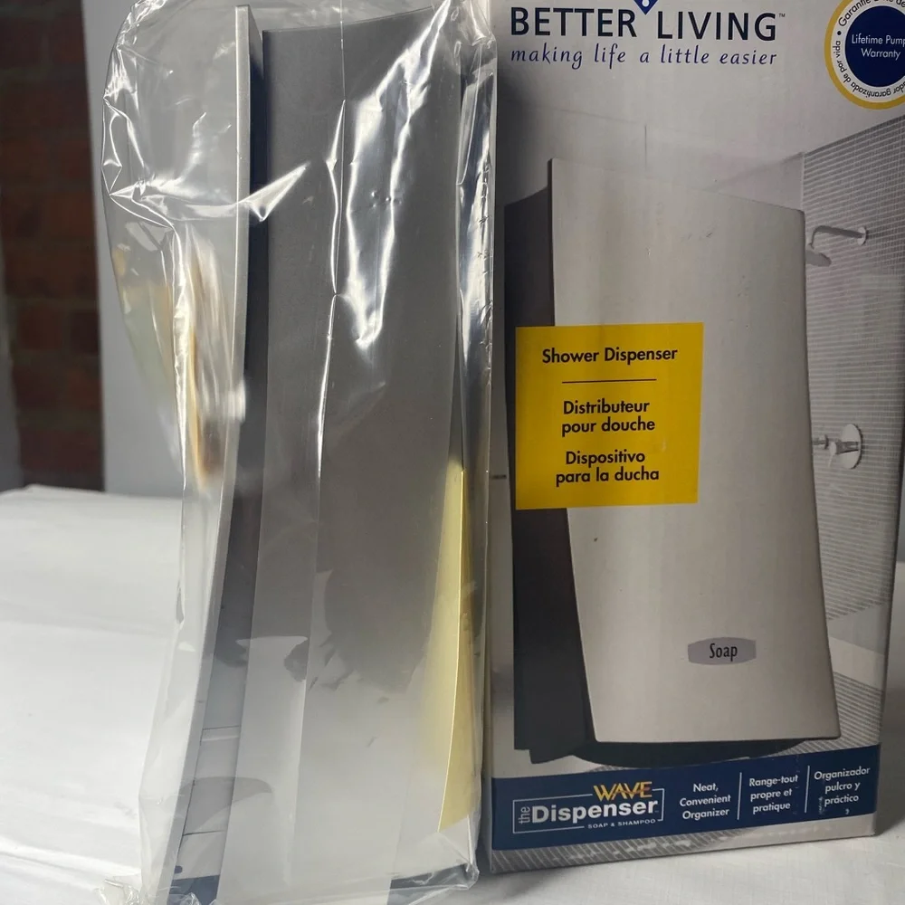 Better Living Wave Dispenser soap & shampoo Satin Nickel finish new